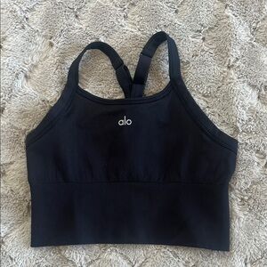 ALO Yoga Black Ribbed Tank Top